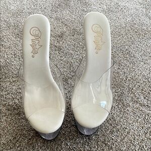 Pleaser White Clear Women's Shoes